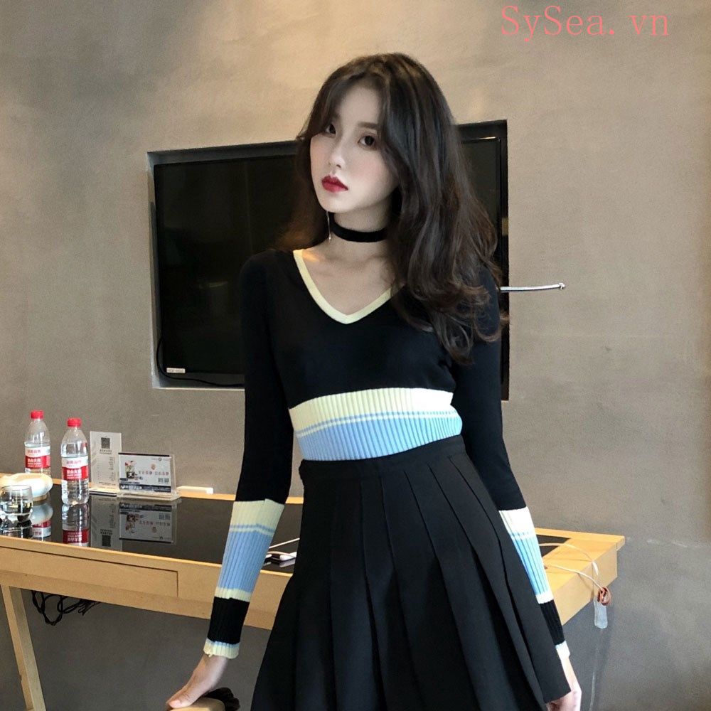 Áo tay dài cổ chữ V thời trang quyến rũ dành cho nữ