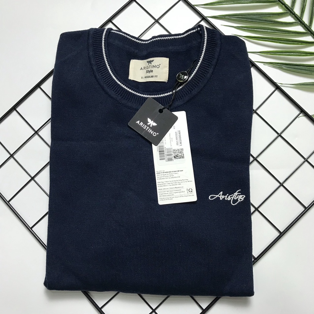 Áo len nam Aristino cotton nhẹ ấm , thiết kế đơn giản dễ phối đồ  AWO005W1