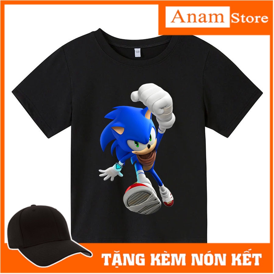 Áo thun cho bé sonic siêu đẹp , 4 màu, có size người lớn, Anam Store