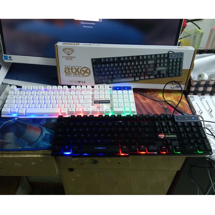 Bàn phím game thủ giả cơ Divipard GK-50 LED Rainbow