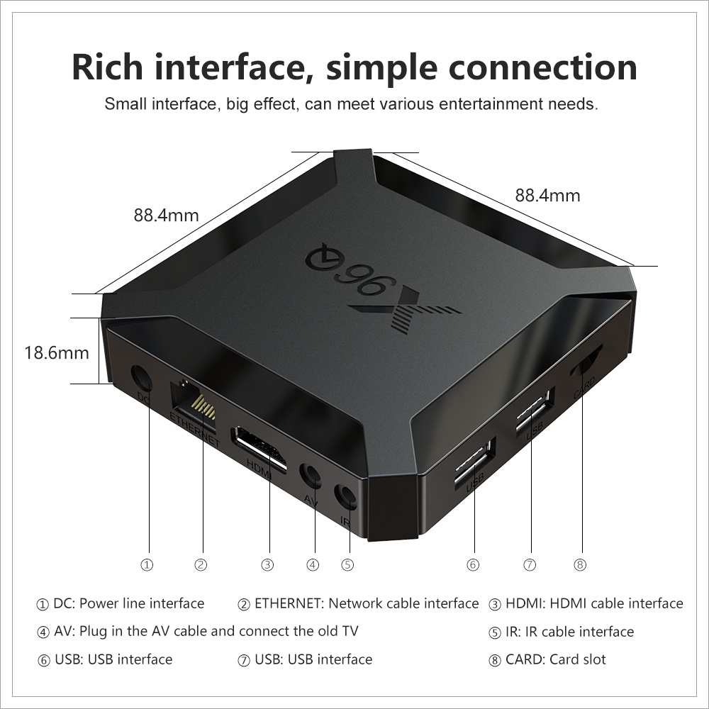 Smart TV Box X96Q mới nhất 2023, xem truyền hình, youtube, netflix miễn phí, Ram 8G Rom128G Android 10.0 Tivi box