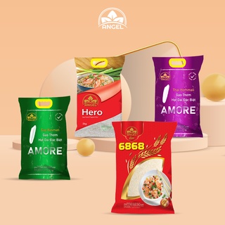 Gạo 5kg - basmati ấn độ - thơm lài thái - đài thơm - trắng 6868 - angel foods - date 24 tháng