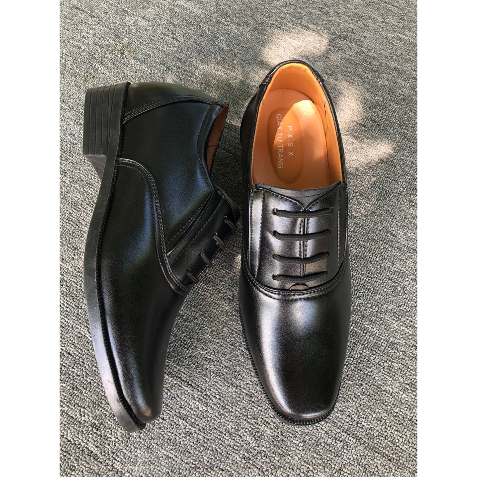 Giày Da Nam Tăng Chiều Cao Bí Mật 7cm mã TTC, Tặng kèm tất xanh + lót quế