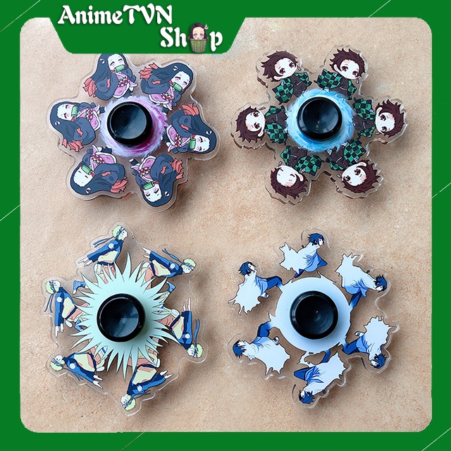 Con quay đồ chơi Fidget Spinner hình 3D anime manga Naruto, Pokemon,