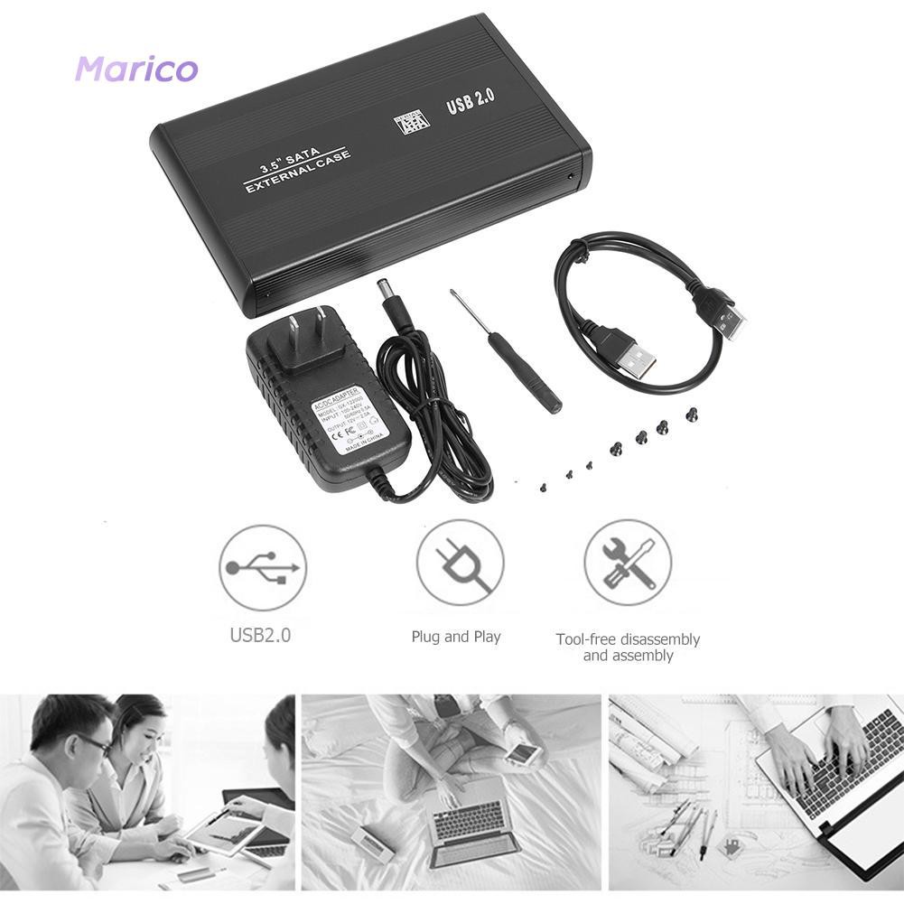 Hộp Đựng Ổ Cứng Ngoài 3.5 Inch Usb 2.0 Sang Sata 480mbps Hdd Ốp | BigBuy360 - bigbuy360.vn