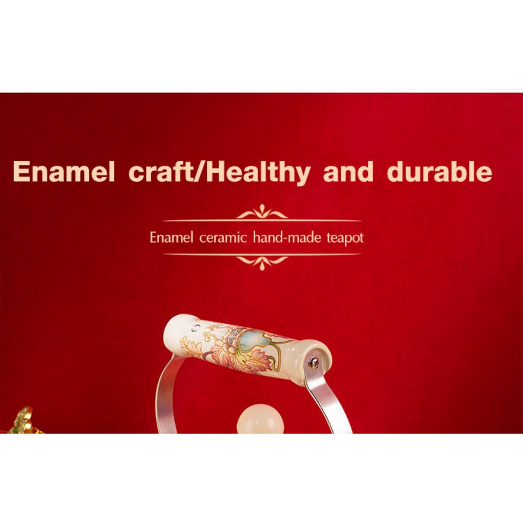 Ấm Trà Tráng Men Hình Quả Lê Có Tay Cầm Bằng Sứ