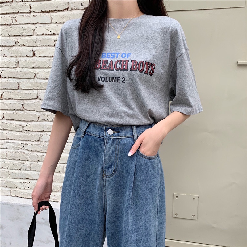 Quần jeans nữ lưng cao ống đứng thời trang Hàn