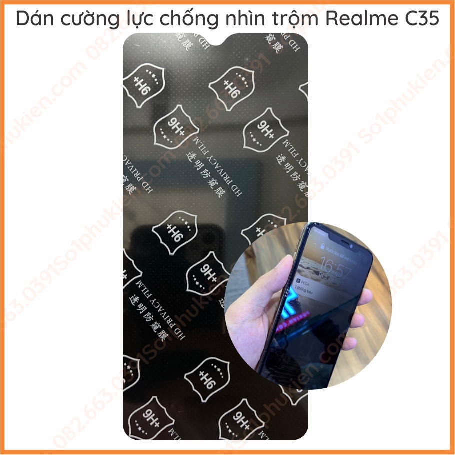 Dán cường lực chống nhìn trộm Realme c35 / Narzo 50A Prime dẻo nano, bảo vệ màn hình