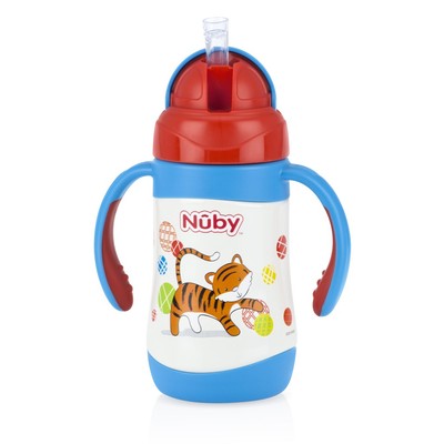 Bình uống nước giữ nhiệt Nuby bằng Inox 360 độ, 2 chiều nóng lạnh dung tích 280ml-10223