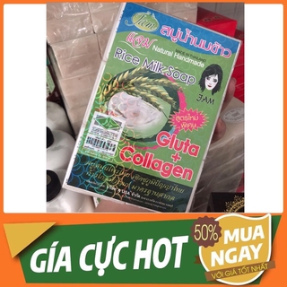 xà bông kích trắng sữa gạo Collagen Thái Lan dùng được cho da mặt và da toàn thân - Xà phòng Thái Lan