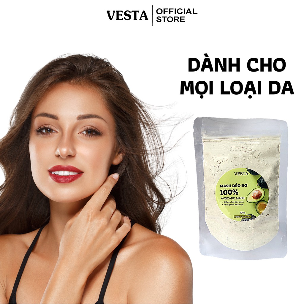 Mask Dẻo Quả Bơ 𝑭𝒓𝒆𝒆𝒔𝒉𝒊𝒑 Bột Mặt Nạ Tươi Nguyên Chất Vesta 100gr