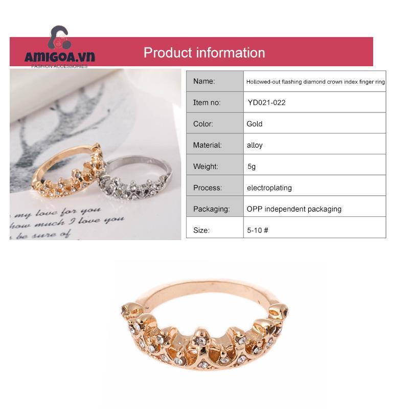 ✨✨Nhẫn Hình Vương Miện Đính Đá Thời Trang Cho Nữ