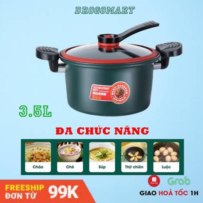 Nồi áp suất , nồi hầm cháo đa năng mini totipotent pot 3.5L dùng cho mọi loại bếp từ, bếp gas, bếp hồng ngoại