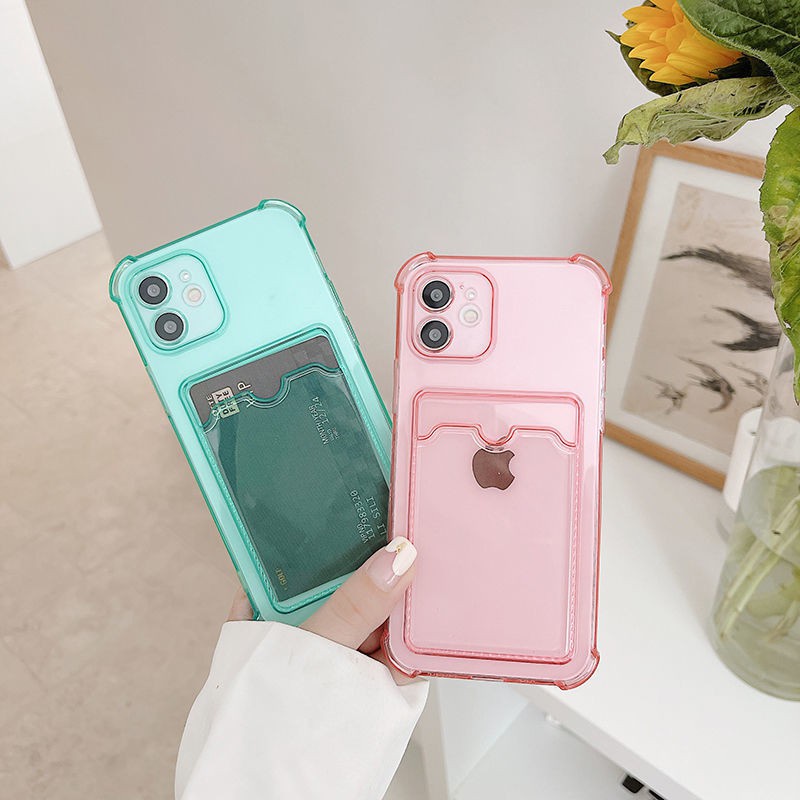 Mềm Ốp Điện Thoại Dẻo Trong Suốt Chống Sốc Kèm Ngăn Đựng Thẻ Cho iPhone 12 11 Mini Pro Max XR XS MAX X 7/8 Plus 6 6 Plus SE 2020 | WebRaoVat - webraovat.net.vn