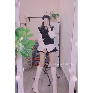 ( Ảnh thật ) Set gile len + áo sơmi