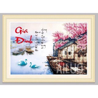 Tranh thêu chữ thập Gia Đình 53577 (72x52) chưa thêu