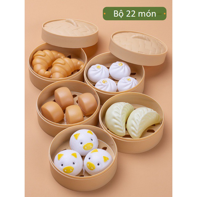 Bộ đồ chơi nấu ăn mô hình ngộ nghĩnh dễ thương 88 món nồi hấp xửng hấp lồng hấp dimsun thập cẩm cho bé gái