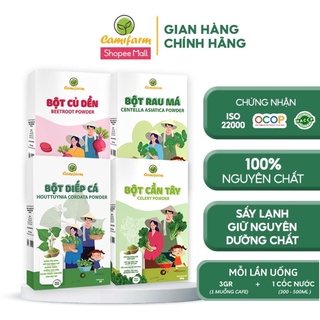 Bột Rau Củ Thanh Nhiệt, Detox Cơ Thể CAMIFARM Nguyên Chất 100% Combo 4 hộp x 80g