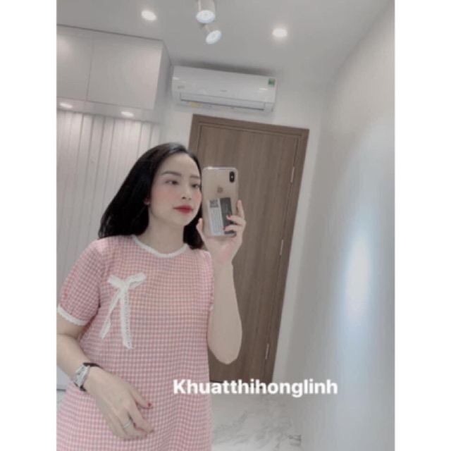 Váy kẻ thô viền ren màu đỏ điệu đà | BigBuy360 - bigbuy360.vn