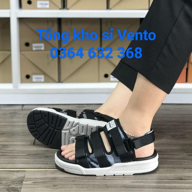 (Fullbox) Sandal Vento Nam nữ Chính hãng bền đẹp SD1001 Đen-Camo