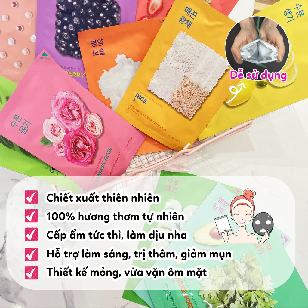 Mặt nạ dưỡng da Hàn Quốc Holika Holika chiết xuất ngải cứu nhiều dưỡng chất thẩm thấu nhanh cho làn da căng bóng 23ml