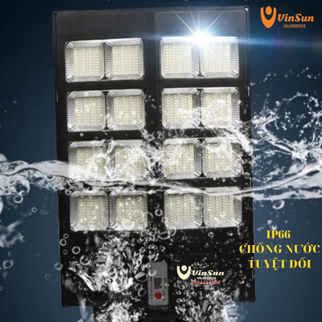 Đèn mặt trời, đèn năng lượng mặt trời sân vườn liền thể 400W 500W 600W 700W 800W 1000W, đèn cảm biến, IP67,denvinsun