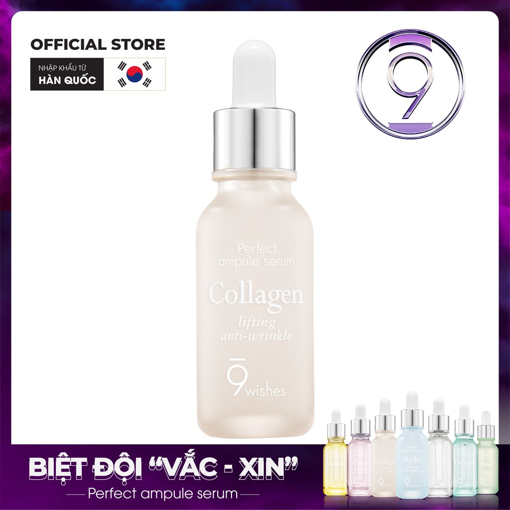 [Mã FMCGMALL -8% đơn 250K] Tinh chất chống lão hóa 9 Wishes Ultimate Collagen Ampule Serum 25ml