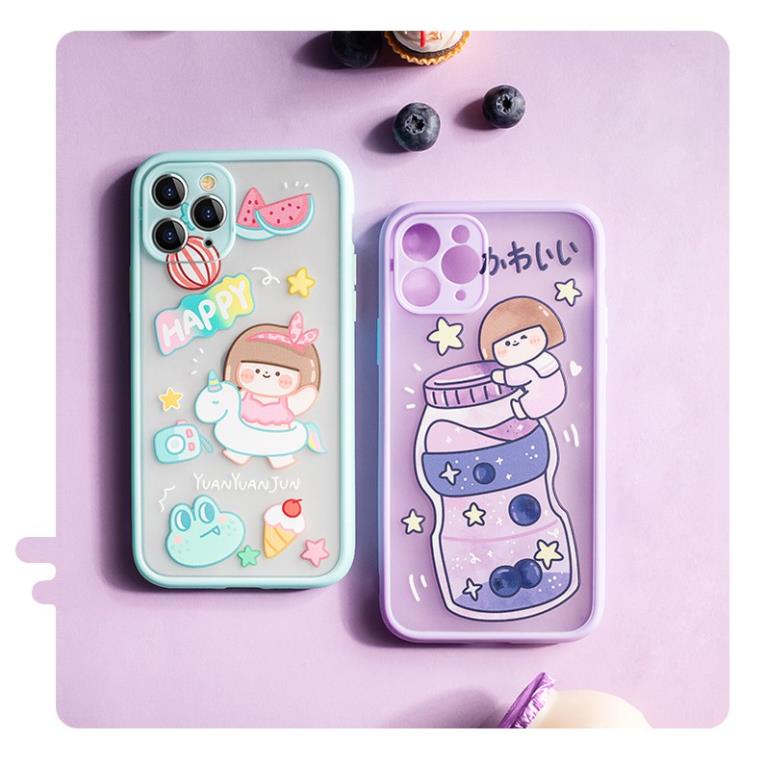 Ốp lưng iphone viền nhám Jun Yakul Yuanyuanjun bảo vệ camera 6/6plus/7plus/8plus/x/xs/xs max/11/11promax DT05- Dino case