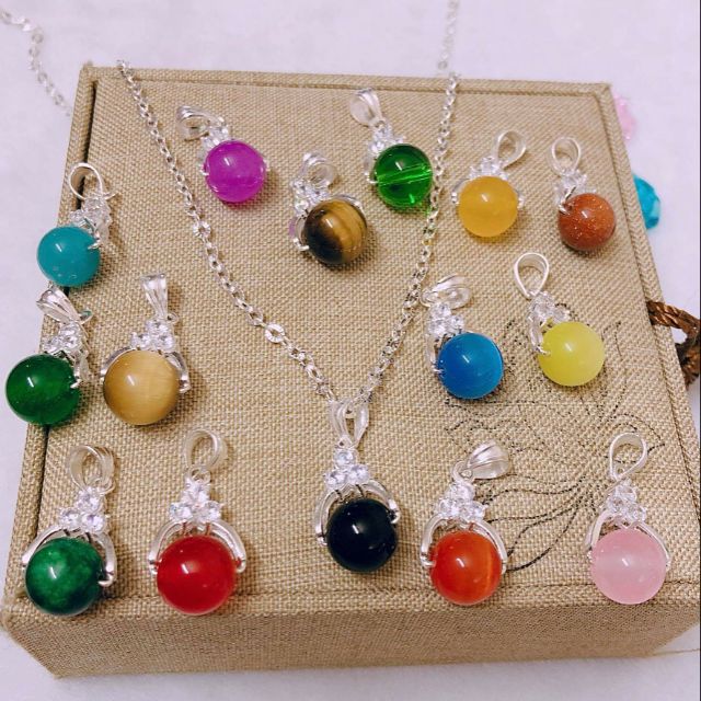 Dây chuyền bạc mặt đá phong thuỷ