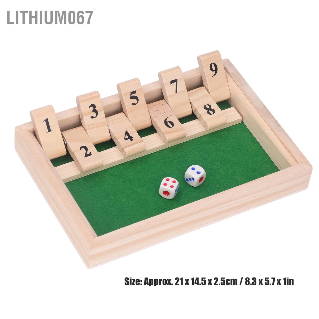 Lithium067 Trò chơi bảng xúc xắc bằng gỗ Tiệc di động 9 số Lật gạch trò Đồ cho quán bar KTV Tụ tập bạn bè