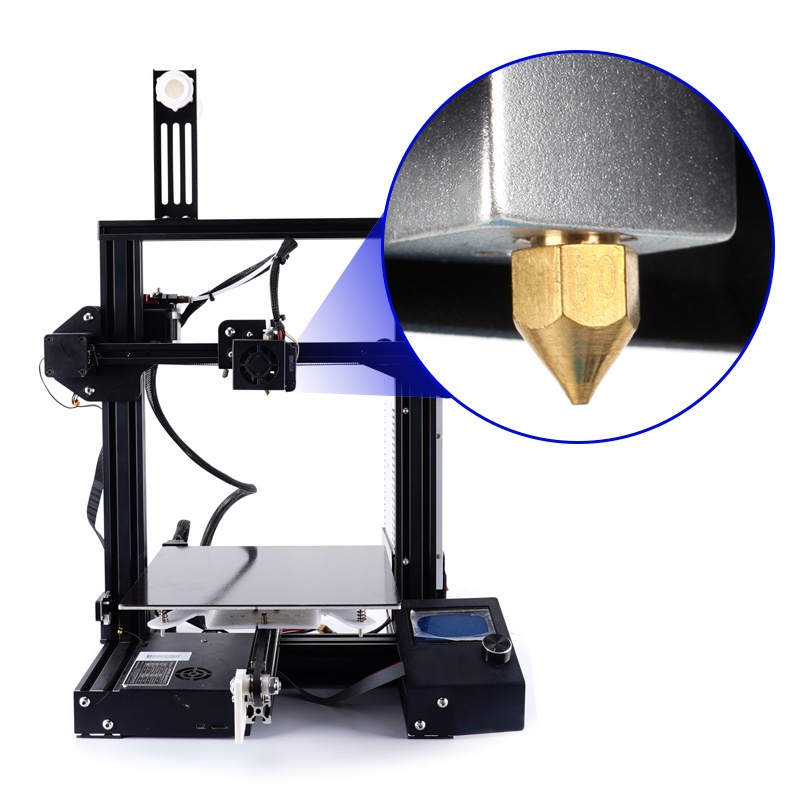 Đầu in 3D MK8 CR10 1.75mm 3D Printer Nozzles tương thích máy in 3D Ender 3, Ender 3 V2, Ender 5, Anet,....