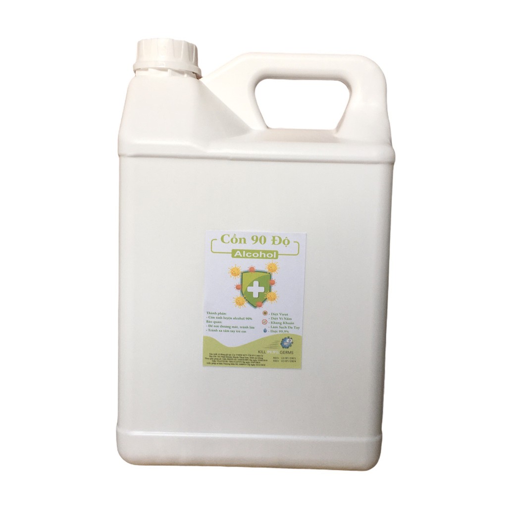[HCM-GIAO LIỀN] Cồn y tế 90 độ Can 5 lít dùng sát khuẩn, rửa tay (hàng cty)