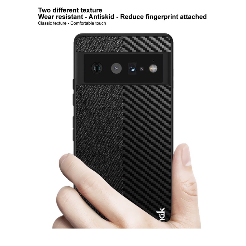Ốp Điện Thoại PC Cứng + Da PU Họa Tiết Sợi Carbon Sang Trọng Chống Sốc Cho Google Pixel 6 Pro Pixel6