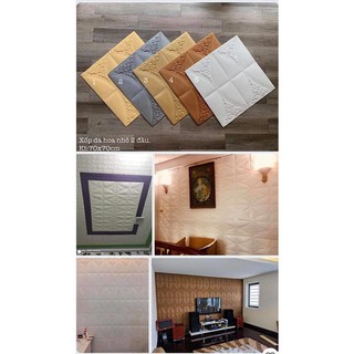 Xốp dán tường vân giả da vân hoa 70 x 70 cm - Nhập khẩu cao cấp