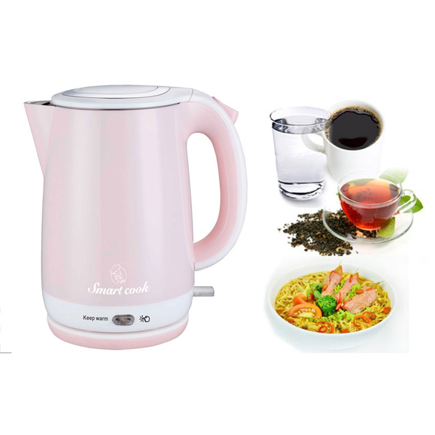 Bình Đun Siêu Tốc 2 Lớp Smartcook KES-3864  - Thân nhựa PP ruột inox 304 - Hàng mới