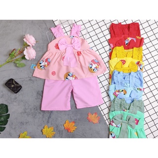 Bộ lụa cánh tiên phối nơ bé