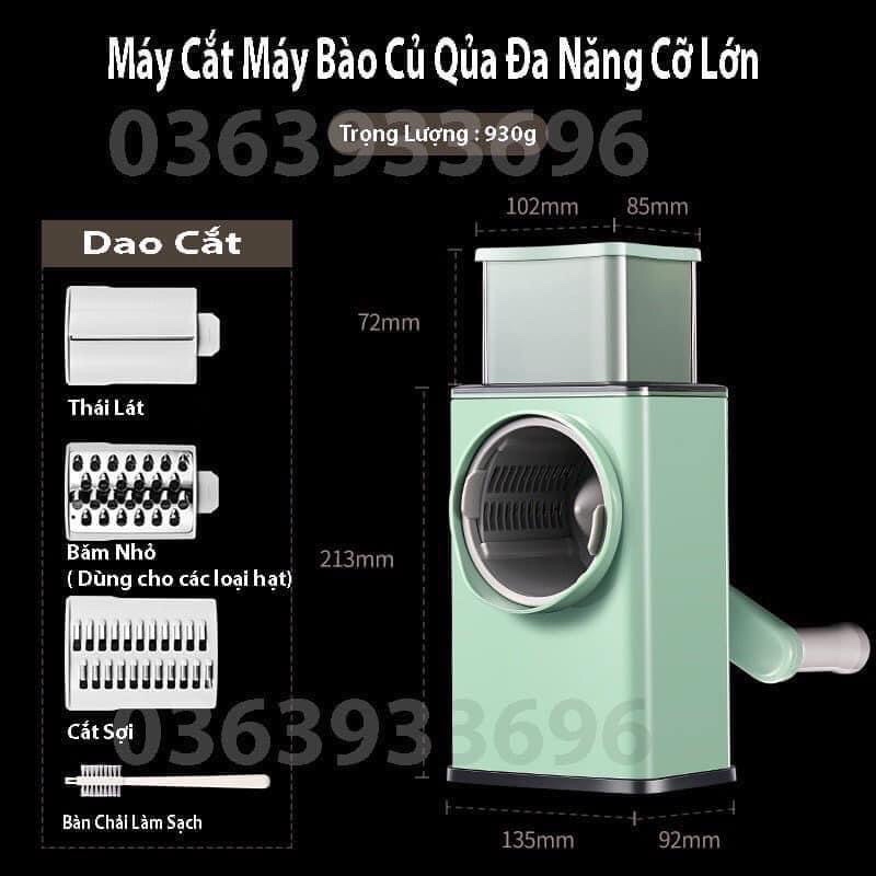 Máy Thái Lát Rau Củ - Thái Lát Bào Cắt Củ Quả Đa Năng Kèm 6 Lưỡi Dao Cắt