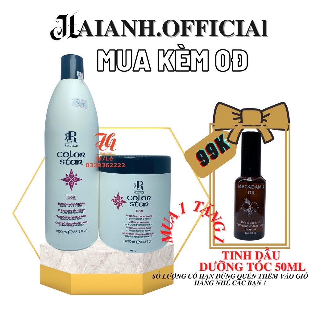 Dầu Gội Dầu Xả Dưỡng Tóc COLOR STAR AND COLLAGEN Mềm Mượt, Chăm Sóc Giữ Màu Cho Tóc Nhuộm&Uốn 1000ml