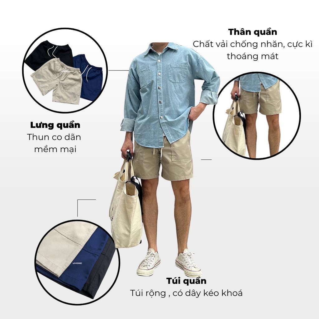 Quần Lửng Nam Kaki  Màu Đen, Xanh, Kem Quần Short Nam Tập Gym, Chạy Bộ QDKK960 Zunichic