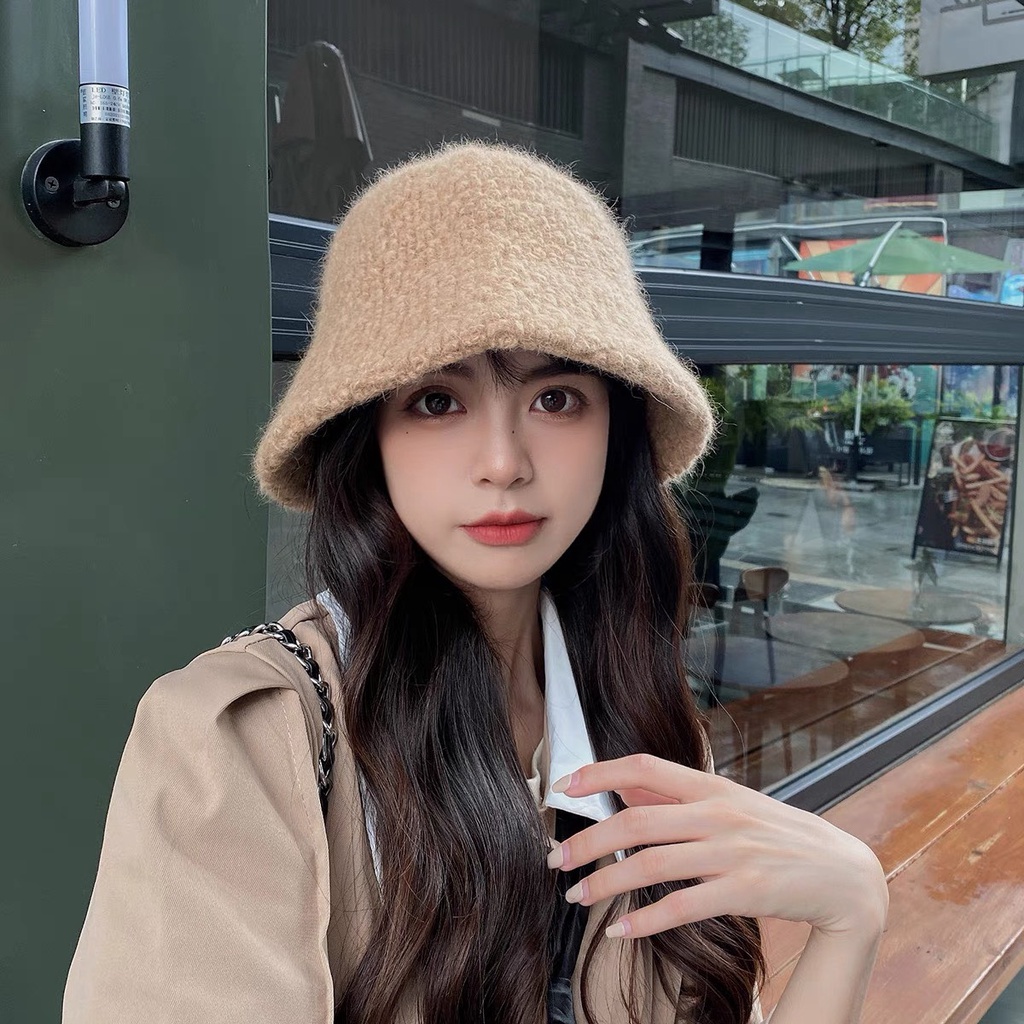 Mũ bucket thời trang KOMI nón tai bèo lông cừu nam nữ phong cách retro hàn quốc