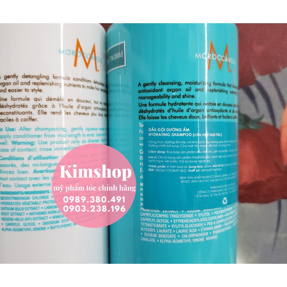 Dầu gội xả dưỡng ẩm Hydration Moroccanoil 250 ml -500 ml