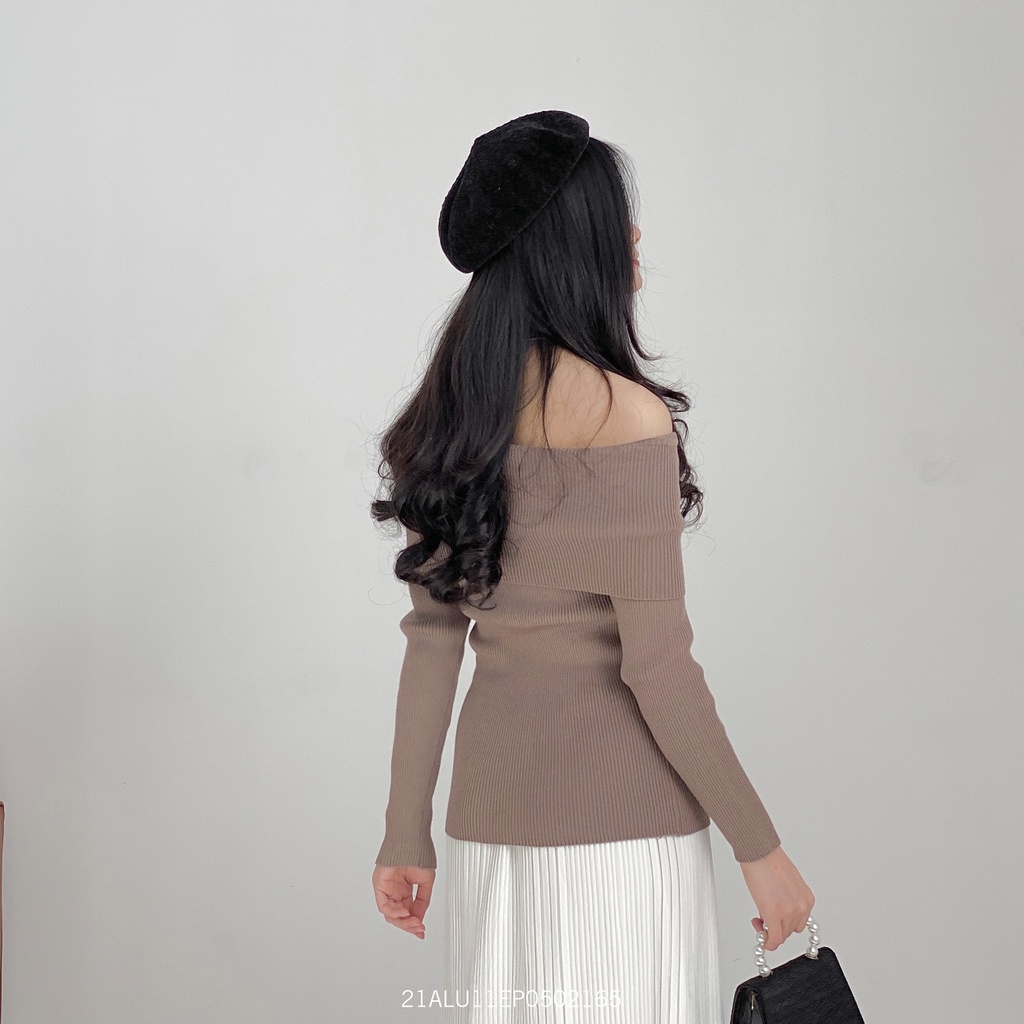 Áo len nữ trễ vai tay dài dáng ôm thời trang ulzzang Hàn Quốc Fmstyle Saigon 21ALU11EP0502 | BigBuy360 - bigbuy360.vn
