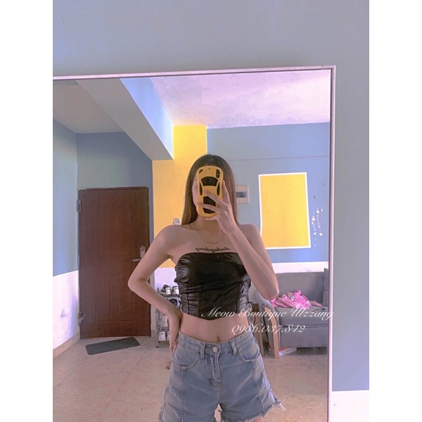 Áo quây áo ống croptop da mềm có dây rút sườn phong cách thời trang ulzzang kèm ảnh thật siêu chất