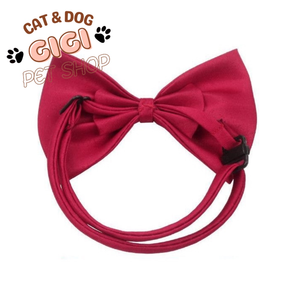 Vòng cổ hình nơ dễ thương nhiều màu có thể điều chỉnh kích thước phụ kiện cho thú cưng chó mèo - GiGi Pet Shop