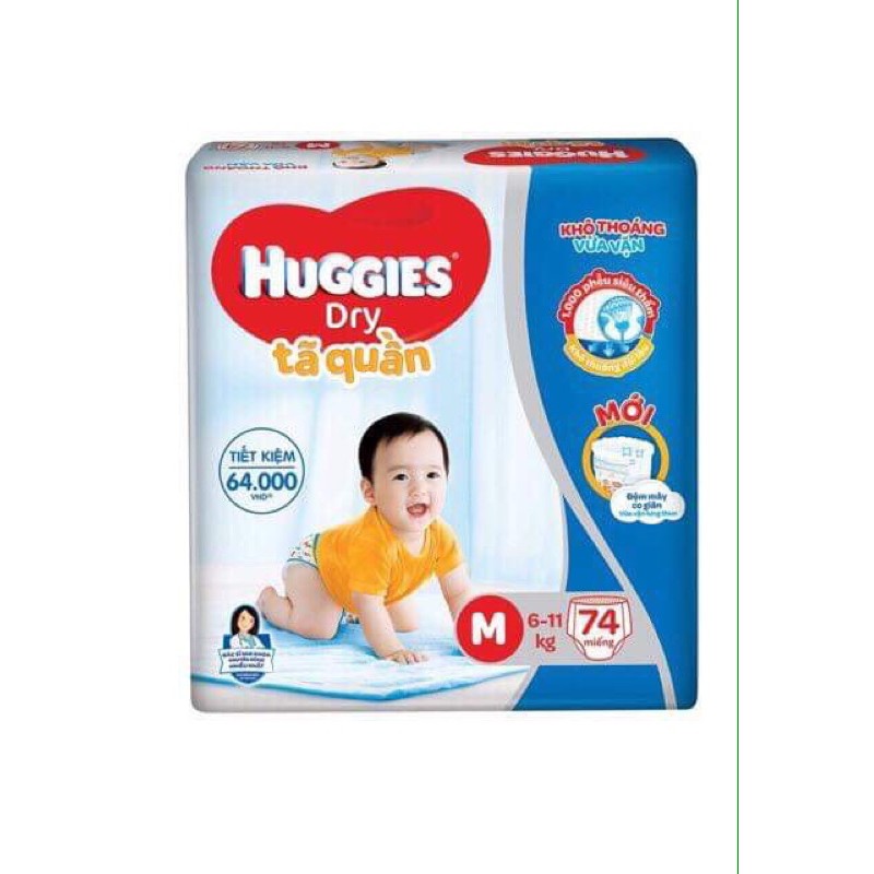 TÃ BỈM HUGGIES QUẦN M74 L68 XL62 XXL56