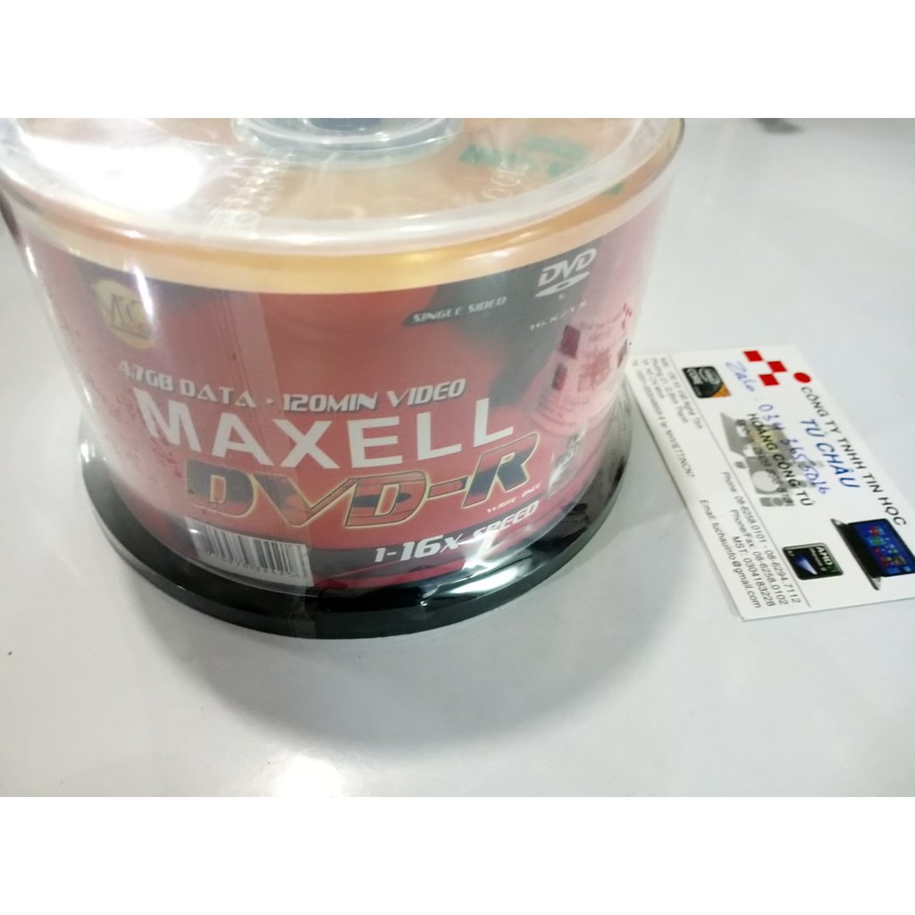 Đĩa trăng DVD-R MAXELL TAIWAN - 16X - 4.7GB - 120MIN _ Lốc 50 cái