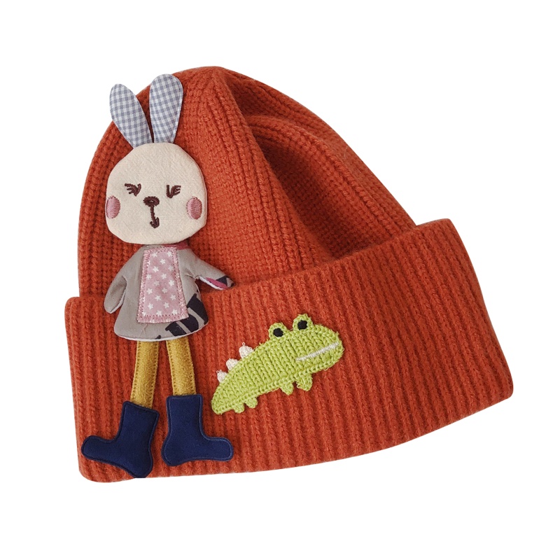 Mũ Beanie Đan Len Hình Khủng Long / Thỏ Dễ Thương Giữ Ấm Mùa Đông Cho Bé