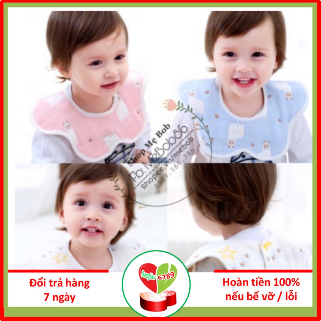 Set 2 yếm cổ cho bé tập ăn, yếm xô sơ sinh cho bé tập ăn cho bé dưới 4 tuổi - Duonghieu6789