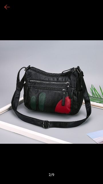 Túi xách đeo chéo da dê mềm cao cấp màu phối - loại vừa - tui TLTC0080
