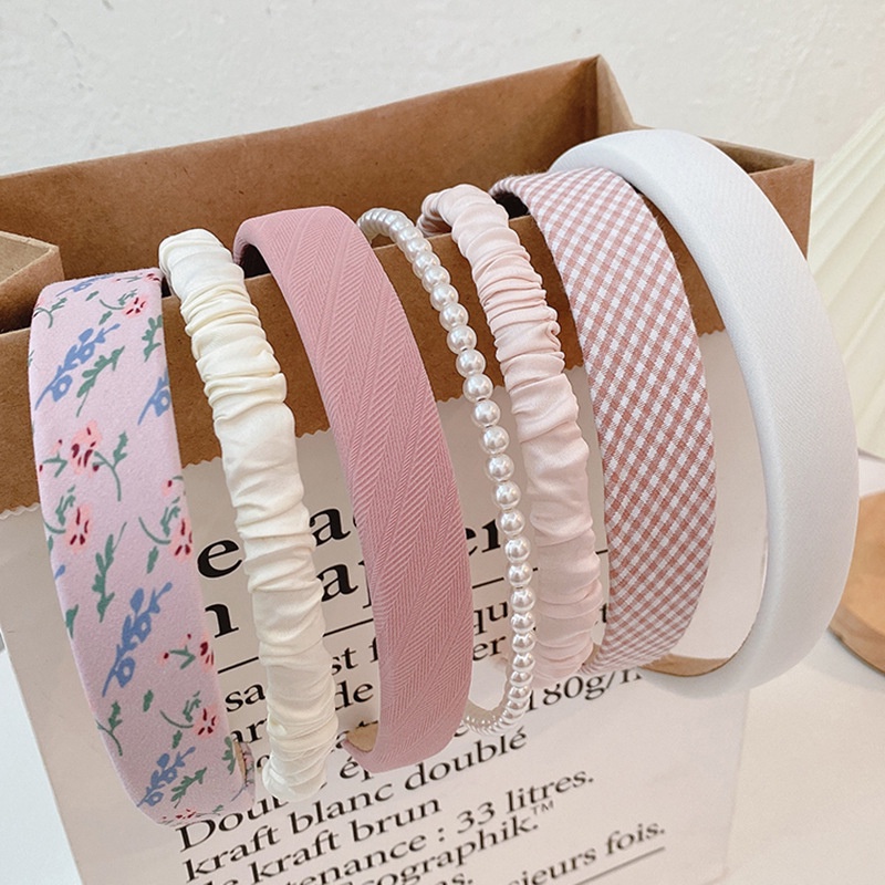 Băng Đô Cài Tóc Rửa Mặt Bằng Vải Nhiều Món Đơn Giản Thời Trang Cho Nữ